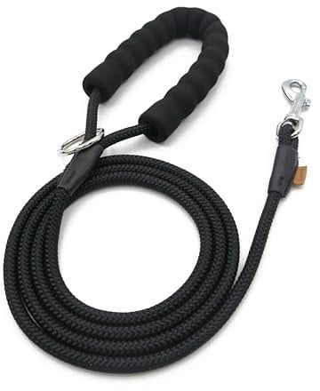 Aiminto Dog Leash, Braided Rope Traction – Walking Training Lead for Small Dogs ((1/3) - 6FT, Black)