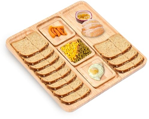Liebspecht Käsebrett - Servierplatte aus Holz - Bambus Portionierplatte, Echtholz, Ideal für Camping & Picknick, Maße 33x2x33 cm - Bambus Käsebrett - Braun