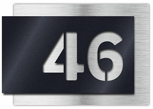 Numero civico Premium | personalizzabile | in alluminio composito e vetro acrilico | effetto 3D | RAL 7016 | resistente alle intemperie