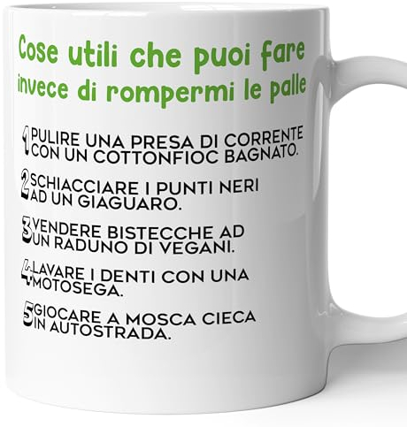 AL PRODUCTION Tazza Mug COSE UTILI CHE PUOI FARE DESCRIZIONE DIVERTENTE - Tazza regalo di compleanno - Divertente - Humor