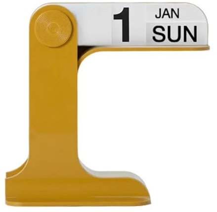 Lckiioy Klappbarer Kalender, drehbarer Tischkalender, Kunst, , Ornamente, Heimdekoration, Ersatzteile für Wohnzimmer, Gelb