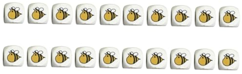 Toyvian 20stücke Kreative Holzspielwürfel Mit Bienenmotiv Für Gesellschaftsspiele Bar Und Partyevents Und Leicht Für Freizeit Und Unterhaltung