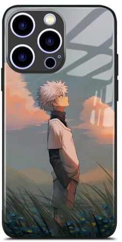 HWLHJJ Killua Zoldyck HxH Weiche Anime-Handyhülle aus Silikon und TPU, einzigartige hochwertige Schwarze Manga-Schutzhülle für iPhone 13