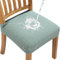 Fuloon 4 Pcs Housse de Chaise Imperméable Extensible Amovibles Lavables Housse Assise Chais pour Salle à Manger Cuisine Bureau Hôtel (4, Vert Clair)