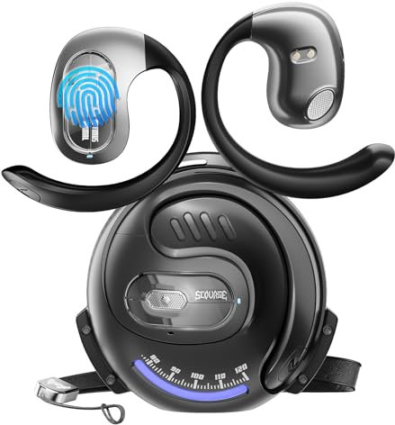 Transformers Open Ear Earbuds with Ear Hooks,Open Ear Headphone True Wireless Earbuds Over Ear Headphones Bluetooth 5.4 60H Play,IPX5 Waterproof for Work Fitness Running Yoga Gym, Black-Optimus Prime