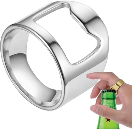 Tioheam Portable Titanium Steel Bartender Ring - Finger Bottle Opener
