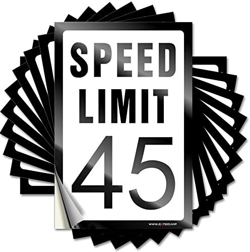 Aufkleber für Autos, Geschwindigkeitsbegrenzung, 45 km/h, lustiger Aufkleber, 10 Stück, unangemessene Aufkleber, lustige Schild-Dekoration (8 x 12 cm)