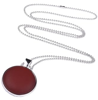 Adi-Modeschmuck Lange Kette 'Stine', Polaris Cabochons, Edelstahlanhänger, 70cm
