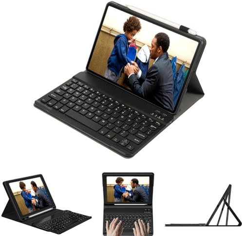 leleyo Tablet Keyboard Case for Xiaomi Pad 6S Pro 12.4 inch Smart Cover Magnetic with Removable Wireless Bluetooth Keyboard for Xiaomi Pad 6S Pro, Black