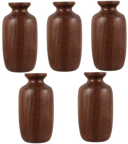 Garneck 5 Stück Vase Hochzeit Tischdekoration Natürlicher Blumenbehälter Hochzeitszeremonie Dekorationen Hochzeitsdeko Blumenarrangement Behälter Holz Blumenhalter Dekorativer