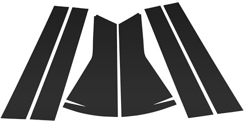 HEROFFIX 6 Pcs Door Pillar Window Trim for Nissan Qashqai 2008-2013 Front Rear Left Right Anti Scratch Sticker Pillar Posts Door Outer Exterior Cover Black