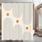 Lerores Tenda da doccia, 180 x 200 cm, curva geometrica, orlo appesantito, antimuffa, impermeabile, lavabile, in poliestere, per bagno, vasca da bagno con 12 anelli per tenda da doccia