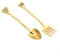 Sleek Culinary Tools - Set di forchetta piccola funzionale e cucchiaio unico in 304 SS (oro)
