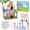 Bubuny DIY Bird House Kit, Wooden Bird House Arts Crafts with Paint for Kids, Crafts for Children to Build and Paint Birdhouse, DIY Wild Birds Houses Feeders for Summer Arts Craft