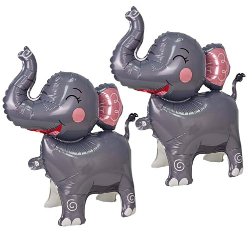 Elefant Ballons Deko,2 Stück Geburtstag Elephan Luftballons,Kinder Elefant Ballons,Folienballon Geburtstag Elephan,Party elephant luftballons,fur Thema Party Kindergeburtstag (Grau)