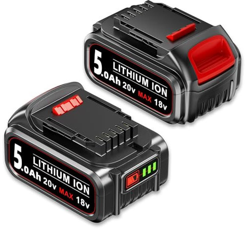 2 Packs DCB200 18V/20V 5.5Ah Replacement for Dewalt 18V Battery Li-Ion Compatible with DEWALT DCB180 DCB181 DCB182 DCB201 DCB200-2 18V/20V MAX Tools with LED Indicator