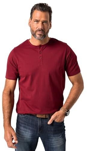 JP 1880 Herren große Größen Übergrößen Menswear L-8XL JP1880 Henley, Basic, Knopfleiste, Halbarm, bis 7 XL