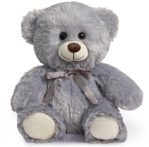 BEJOY Teddybär Weich Plüschbär Klein Stofftiere Kuscheltier Geschenk Grau | Süß für Geburtstag Weihnachten Valentinstag 30cm