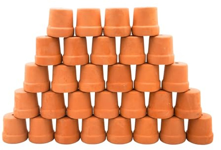 Yuvori Mini vasi in terracotta, piccoli vasi da fiori in argilla per piante grasse, cactus, artigianato fai da te, giardino fatato, casa delle bambole, progetti scolastici, mini vasi per piante - 30
