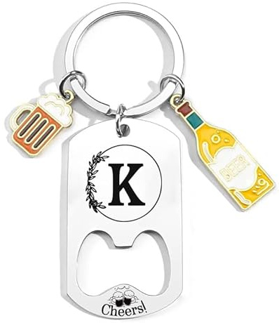 QTZXZX Porte-clés lettre initiale pendentif, porte-clés gravé personnalisé A-Z porte-clés cadeau amis, A-Z 26 lettre initiale pendentif porte-clés – cadeau femme homme anniversaire noël