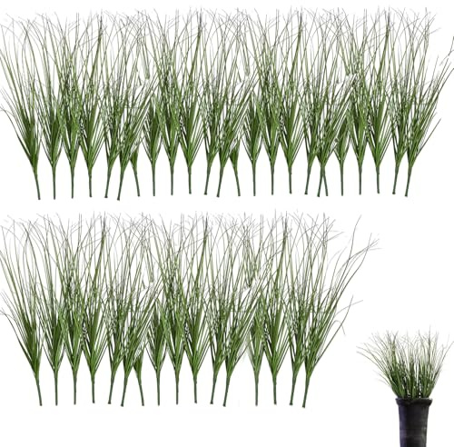 Rdunulioo 40 Bündel Künstliche Pflanzen wie Echt, 25 cm Grün Kunstpflanze Outdoor, UV-beständig, wetterfest und Künstliche Balkonpflanzen für Drinnen Draußen Haus Büro Draußen Garten
