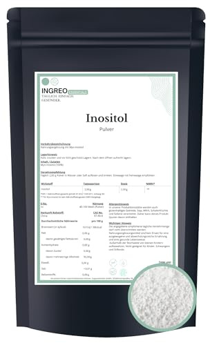 200 g | Inositol Pulver | Myo-Inositol | 98% Reinheit | 40–100 Mesh | mikrovermahlen | vegan | Supplement Rohstoff | Laborgeprüft | INGREO