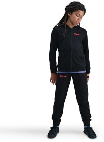 Atlético Madrid Club Nike Fußball-Kapuzenjacke Mit Durchgehendem Reißverschluss Für Ältere Kinder (Jungen), Black/Sport Red, HM3046-010, M