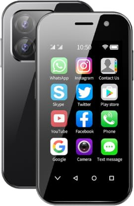 Longben 4G Mini-Smartphone, 3,0 Zoll Display, Android 9.0, Dual-SIM, 2600 mAh, Gesichtsentsperrung, 3GB+32GB Schwarz
