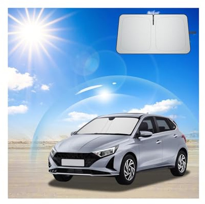 Ruiya Parasol para Parabrisas Delantero Compatible con Hyundai i20 (BC3) 2020-2026, Protección Solar Anti UV y Rayos, Cubreparabrisas Plegable para Accesorios de Coche
