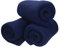 Betz 3 Stück Fleecedecke Kuscheldecke Wohndecke in Größe 130x170 cm Qualität 180 g/m Farbe dunkelblau