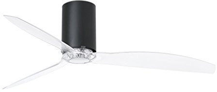 Faro Barcelona 32041 - MINI TUBE FAN Ventilador de techo mate de cuerpo negro y palas transparentes con motor DC
