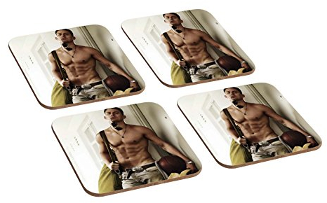 Channing Tatum Body Awesome Untersetzer aus Holz, 4 Stück