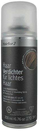 Hairfor2 Haarverdichtungsspray gegen lichtes Haar | Haarpuder | Streuhaar | Haarauffüller | Haarausfall | Haarverdichter (200ml, Hellblond)