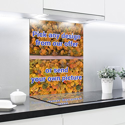 Kitchen Glass Splashback Printed Panels Heat Resistant Toughened Glass 60x75 cm, with Digital Printing