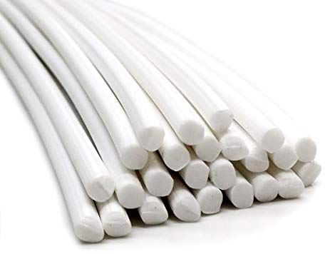 Plastique baguettes de soudure PE-HD Blanc (RAL9010) 4mm Ronde 25 Barres HDPE