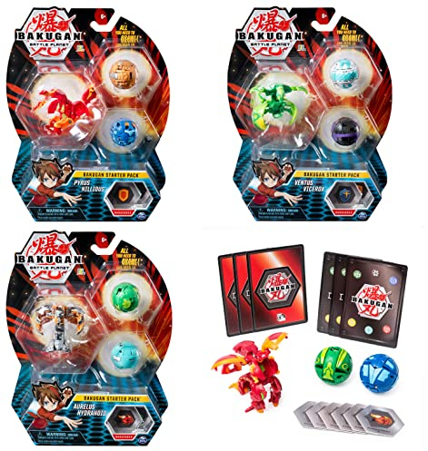 BAKUGAN Starter Pack mit 3 (1 Ultra & 2 Basic Balls), unterschiedliche Varianten