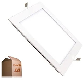 ONSSI® Placa LED Cuadrada 220x220 mm 20W Blanco Neutro 4500k (PACK 10) Panel Super slim Empotrado