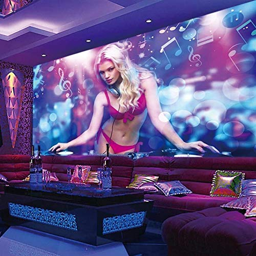 Tapete 3D-Wand MuralKTV-Tapetenwandbilder Nightclub-Bar-Wandverkleidungen Song- und Dance-Disco-Tapete Individuelle Mode-Persönlichkeit-Beauty-Wandverkleidungen430cm×300cm