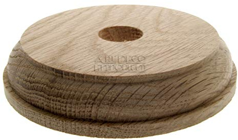 2 Pack Solid Natural Oak Ogee Profile Round Mount for Period, Vintage and Bakelite Ceiling Roses