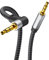 Nanxudyj aux Cord, 3.5mm Stereo Audio Cable 15FT/5M,Aux Cable Aux 3.5mm Male to Male Right Angle TRS Cable Compatible for Headphone,Tablets, Speakers, 24K Gold Plated
