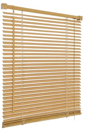 PVC Venetian Blind Blinds Easy Fit Curtains Trimmable Fittings Windows Treatment Shutters Twist Open Close (Natural, 135x150)