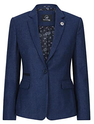 TruClothing Blazer pour Femme en Tweed à Chevrons et Carreaux Laine mélangée Style Chic Tendance Vintage années 20