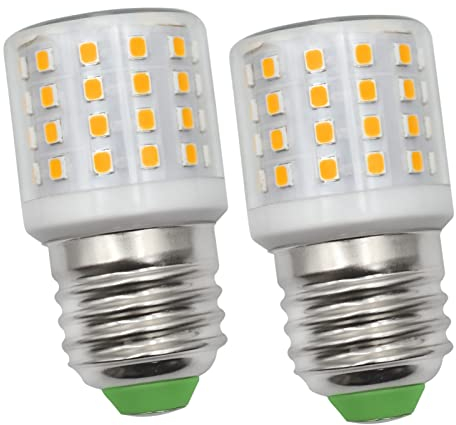 BROLSKUN E27 Socket Bulb Edison Screw ES LED 4W (Equivalent to 40W) 600LM Clear Compact Mini Corn Design Waterproof Warm White 2700K AC100-265V Energy Saving for Table Lamp Non-dimmable, Pack of 2