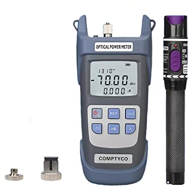 2-in-1 FTTH Glasfaser Tool Kit Glasfaser-Leistungsmesser-70 +10 dBm und 30 mW Visual Fault Locator Glasfaser-Teststift, Visuelle Fehlersuche 30KM (Blau+Lila)