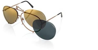 Porsche Design P8478 Iconic Sunglasses (66mm, E - Copper/Lens - Flash Gold/Extra Lens - Grey)