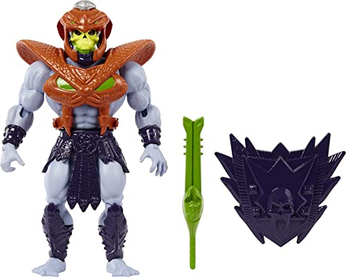 MASTERS OF THE UNIVERSE Snake Armor Skeletor - 16 bewegliche Gelenke, Retro-Verpackung, Mini-Comic-Heft, für Kinder ab 6 Jahren und erwachsene Sammler, HKM68