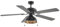 Ventilador de techo con lámpara 'Shamoian' (Vintage) en Negro hecho de Metal e.o. para Salón & Comedor (1 llama, E27) de Lucande | Ventilador