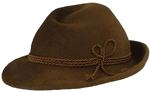 Breiter Herren Velour TrachtenHut FilzHut Herrenhut Werdenfelser – Handgemacht aus 100% Haarfilz mit passender Kordel-Garnitur & Echtleder Schweißband - Krempe 6,5cm 58