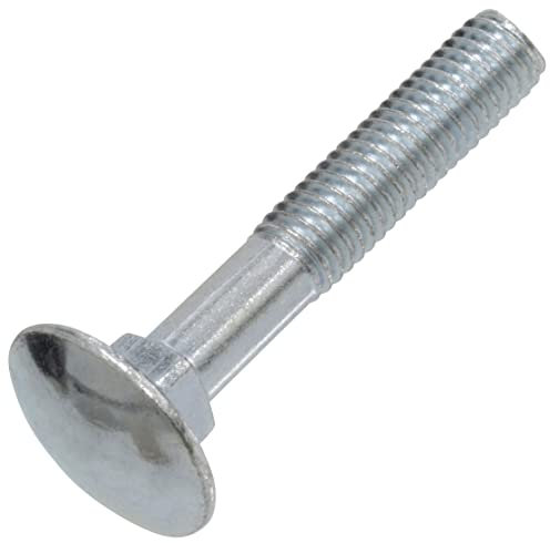 AERZETIX - C64714 - Set di 100 bulloni carrello/aratro a testa tonda con collare quadrato - bulloni a testa tonda - M5x30mm - acciaio zincato - DIN 603