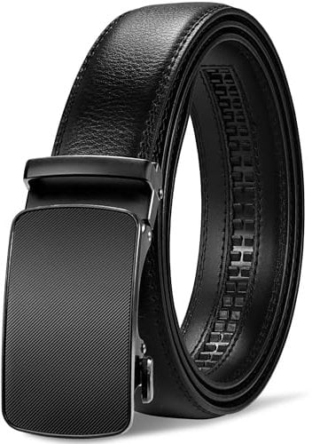 GSG SINCE 1998 Herren Gürtel 35mm ohne Löcher Ledergürtel Automatik Ratsche Gürtel Ideal für Anzug und Geschäftskleidung